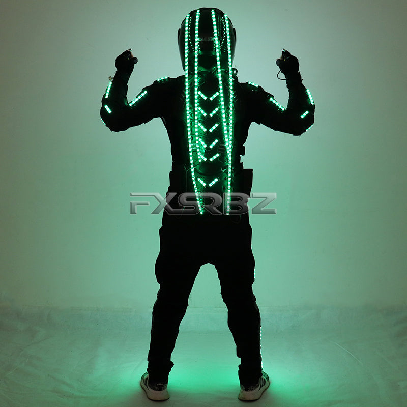 New LED Luminous Armor Clothing Glowing Costumes Christmas Halloween Light Up Jacket Dancing Performance LED Robot Suit