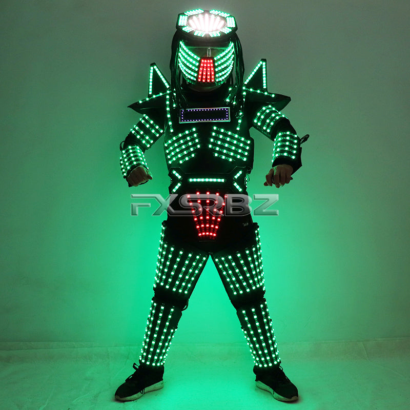 LED Robot Suit Costume Stage Dance RGB Luminous Armor Nightclub Bar Light Show Mechanical Dance LED Clothes jacket