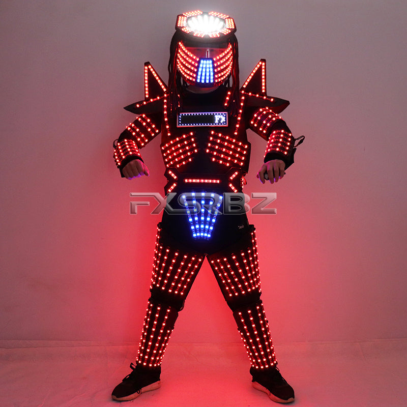 LED Robot Suit Costume Stage Dance RGB Luminous Armor Nightclub Bar Light Show Mechanical Dance LED Clothes jacket