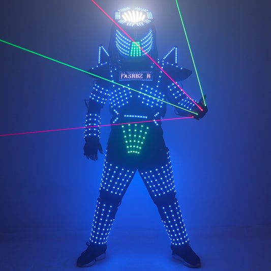 LED Robot Suit Costume Stage Dance RGB Luminous Armor Nightclub Bar Light Show Mechanical Dance LED Clothes jacket