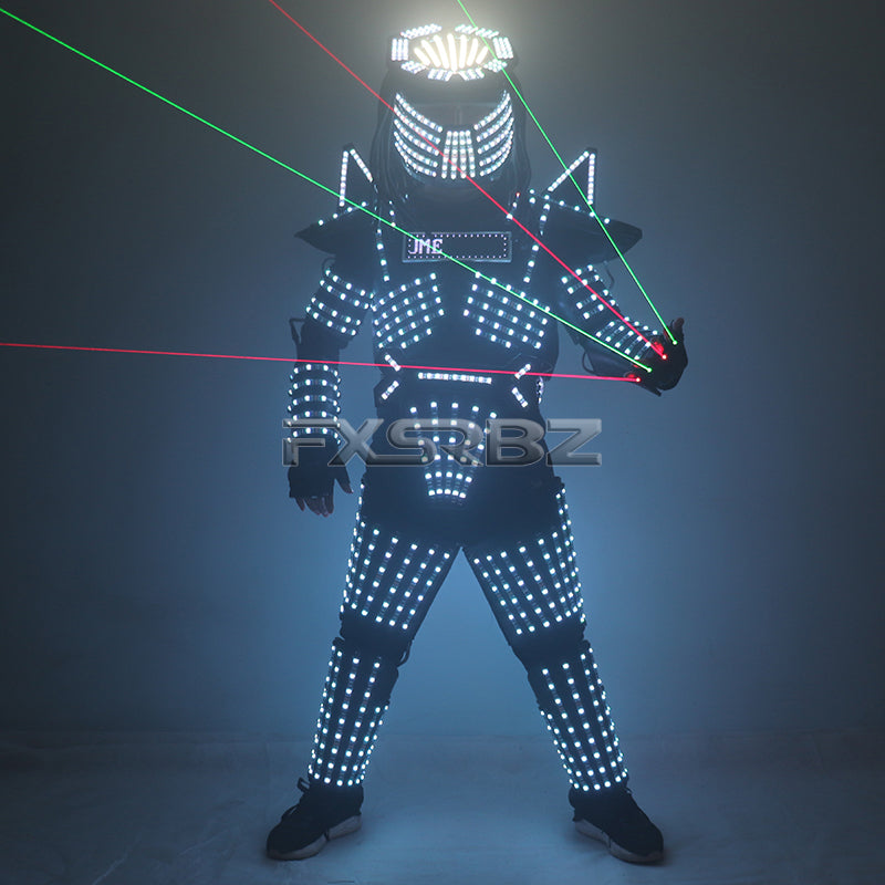 LED Robot Suit Costume Stage Dance RGB Luminous Armor Nightclub Bar Light Show Mechanical Dance LED Clothes jacket