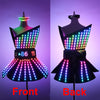 Full Color LED Dress Suits Nightclub Luminous Glasses Costume Singer Dj GoGo Glowing Sexy Skirt Party Light Up Dancer Clothing