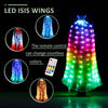 Women LED Isis Wings Remote Control Belly Dance Light Up Wings Butterfly Party Club Wear Flash Halloween Flexible Sticks