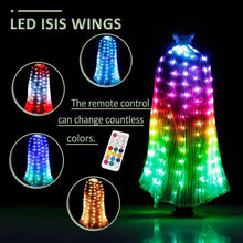 Load image into Gallery viewer, Women LED Isis Wings Remote Control Belly Dance Light Up Wings Butterfly Party Club Wear Flash Halloween Flexible Sticks
