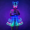 Full color LED cage costume short skirt headband