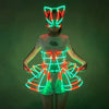Full color LED cage costume short skirt headband