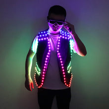 Load image into Gallery viewer, Colorful LED Luminous Vest Bar Clothing Jacket DJ Singer Dancer Performer Stage Waiter Clothes Glowing costume
