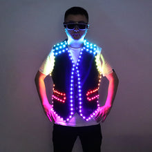Load image into Gallery viewer, Colorful LED Luminous Vest Bar Clothing Jacket DJ Singer Dancer Performer Stage Waiter Clothes Glowing costume
