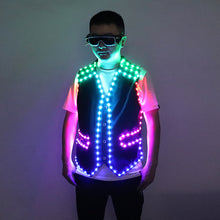 Load image into Gallery viewer, Colorful LED Luminous Vest Bar Clothing Jacket DJ Singer Dancer Performer Stage Waiter Clothes Glowing costume
