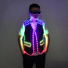 Load image into Gallery viewer, Colorful LED Luminous Vest Bar Clothing Jacket DJ Singer Dancer Performer Stage Waiter Clothes Glowing costume

