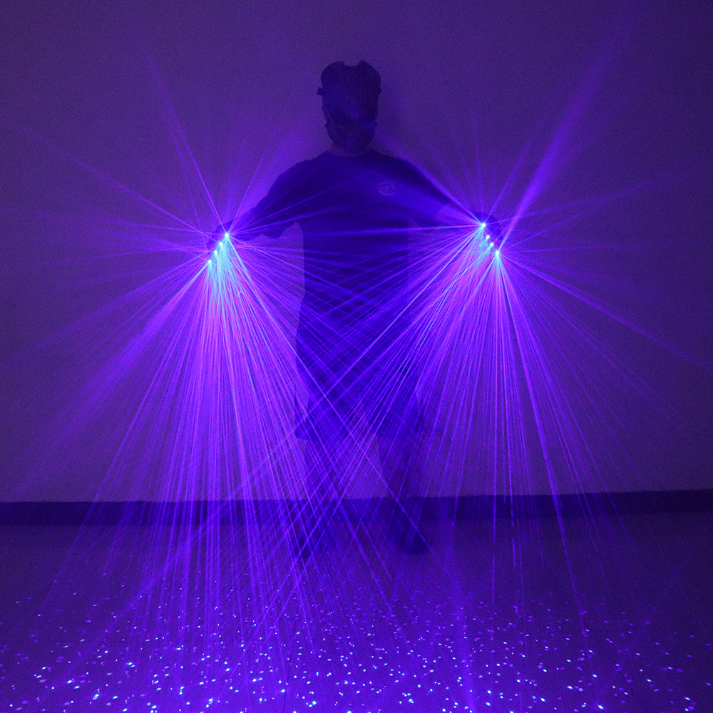 2 in 1 Blue Laser Gloves LED Laser Multi-ray Gloves DJ Singer Robot Bar Disco Nightclub Laser Show Props
