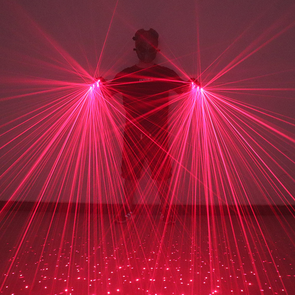 2 in 1 Red Laser Gloves Bar Nightclubs Stage Performances Laser Props LED Robot Laser Multi Beams Glasses Gloves Accessories
