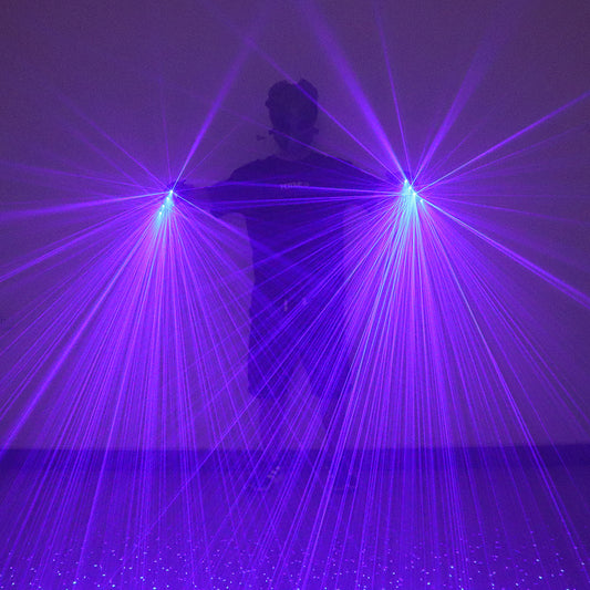 2 in 1 Blue Laser Gloves LED Laser Multi-ray Gloves DJ Singer Robot Bar Disco Nightclub Laser Show Props

