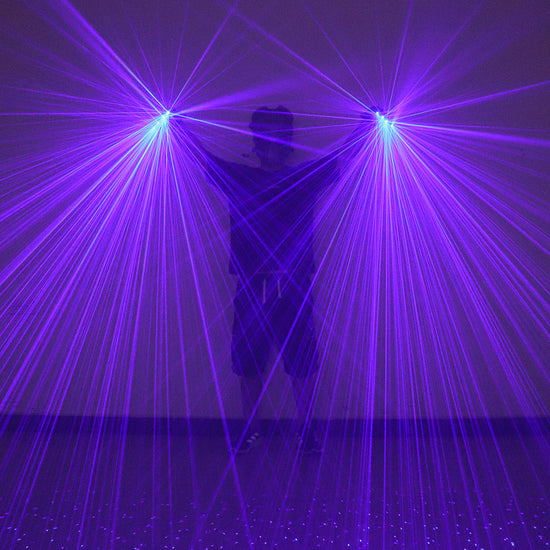 2 in 1 Blue Laser Gloves LED Laser Multi-ray Gloves DJ Singer Robot Bar Disco Nightclub Laser Show Props

