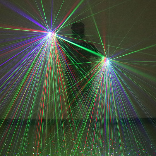 2 in 1 Red Green Blue Laser Gloves LED Laser Multi-ray Gloves Laser Man DJ Singer Robot Stage Party Performance Supplies
