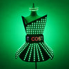 Full Color LED Dress Suits Nightclub Luminous Glasses Costume Singer Dj GoGo Glowing Sexy Skirt Party Light Up Dancer Clothing