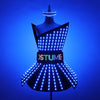 Full Color LED Dress Suits Nightclub Luminous Glasses Costume Singer Dj GoGo Glowing Sexy Skirt Party Light Up Dancer Clothing