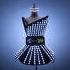 Full Color LED Dress Suits Nightclub Luminous Glasses Costume Singer Dj GoGo Glowing Sexy Skirt Party Light Up Dancer Clothing