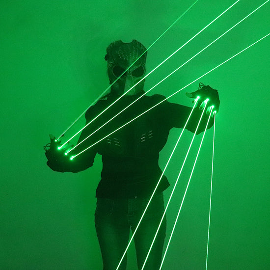 Green Laser Gloves Laser Beam Flash Finger,Nightclub Bar Party Dance Singer Props DJ Mechanical Gloves LED Light