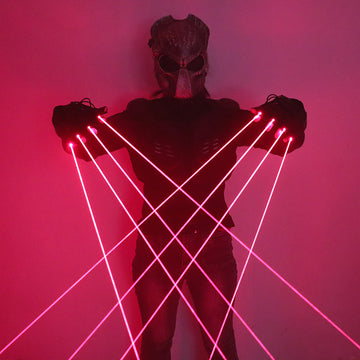 650nm Red Laser Gloves Stage LED Gloves Laser Light,Dress Up LED Robot Glowing Dress Bar Party Music Festival Cool Props
