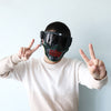 Full color LED and EL cold fiber optic mask-0162