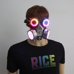 Pixel LED Glasses Mask Steam punk Goggles 366 Modes Tunnel Lights Mask Cosplay Bar Luminous Costume Accessories Rechargeable