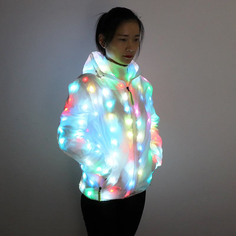 Colorful Coat LED Luminous Costume Halloween Dancing LED Lighting Robot Suit LED Glowing Clothing Christmas Party Clothes