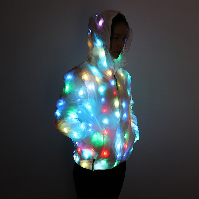 Colorful Coat LED Luminous Costume Halloween Dancing LED Lighting Robot Suit LED Glowing Clothing Christmas Party Clothes