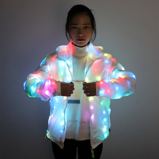 Colorful Coat LED Luminous Costume Halloween Dancing LED Lighting Robot Suit LED Glowing Clothing Christmas Party Clothes