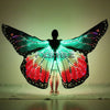 Full Color Women Belly Dance LED Wings Halloween Stage Girl LED Light Butterfly Costume Rainbow Color Dance Glowing Cloak Props