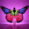Full Color Women Belly Dance LED Wings Halloween Stage Girl LED Light Butterfly Costume Rainbow Color Dance Glowing Cloak Props