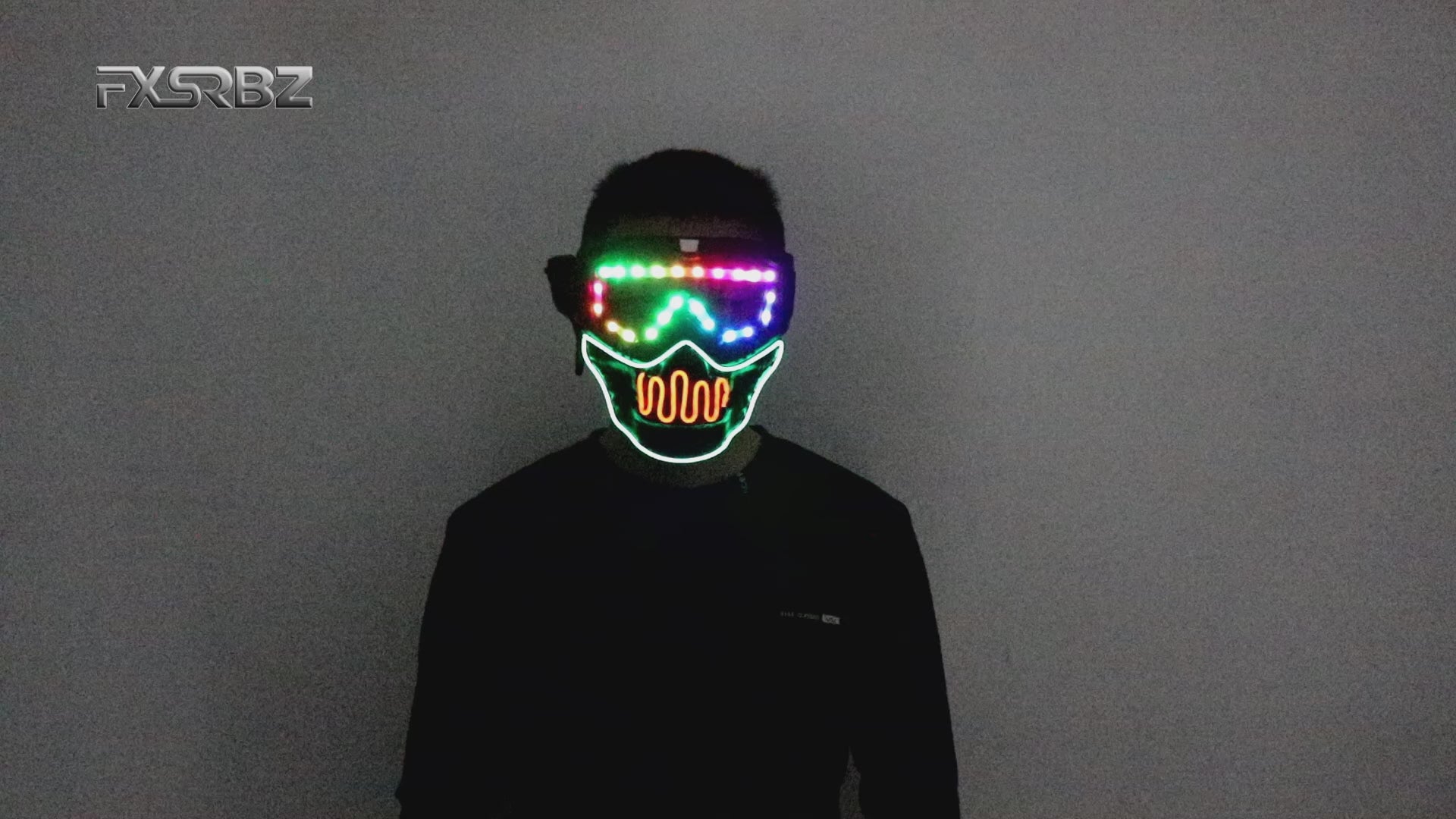 Full Color LED Luminous Mask Goggles Cosplay Party Halloween Birthday Bar Props Gothic Anti-Fog Men and Women Glowing Mask