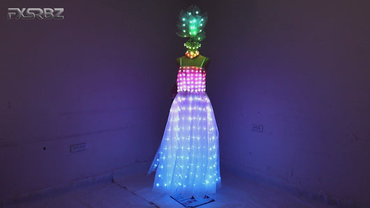 Full Color LED Wedding Dress Women Luminous Wings Suit Fluorescent Butterfly LED Skirt Ballet Wedding Performance Costumes