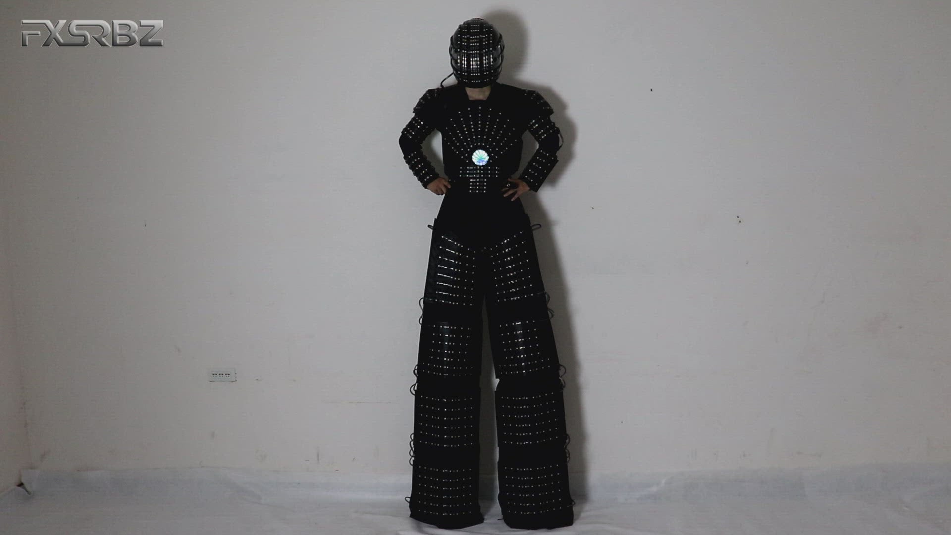 LED Robot Suit Costume Clothing used with High Heel Predator LED Costume XXXL / Black Material