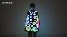 Load and play video in Gallery viewer, Full Color Pixel LED Costume Infinity Mirror Light Up Clothing Bar Party Dance Show Glowing Tunnel Lights Dress Skirt Suit
