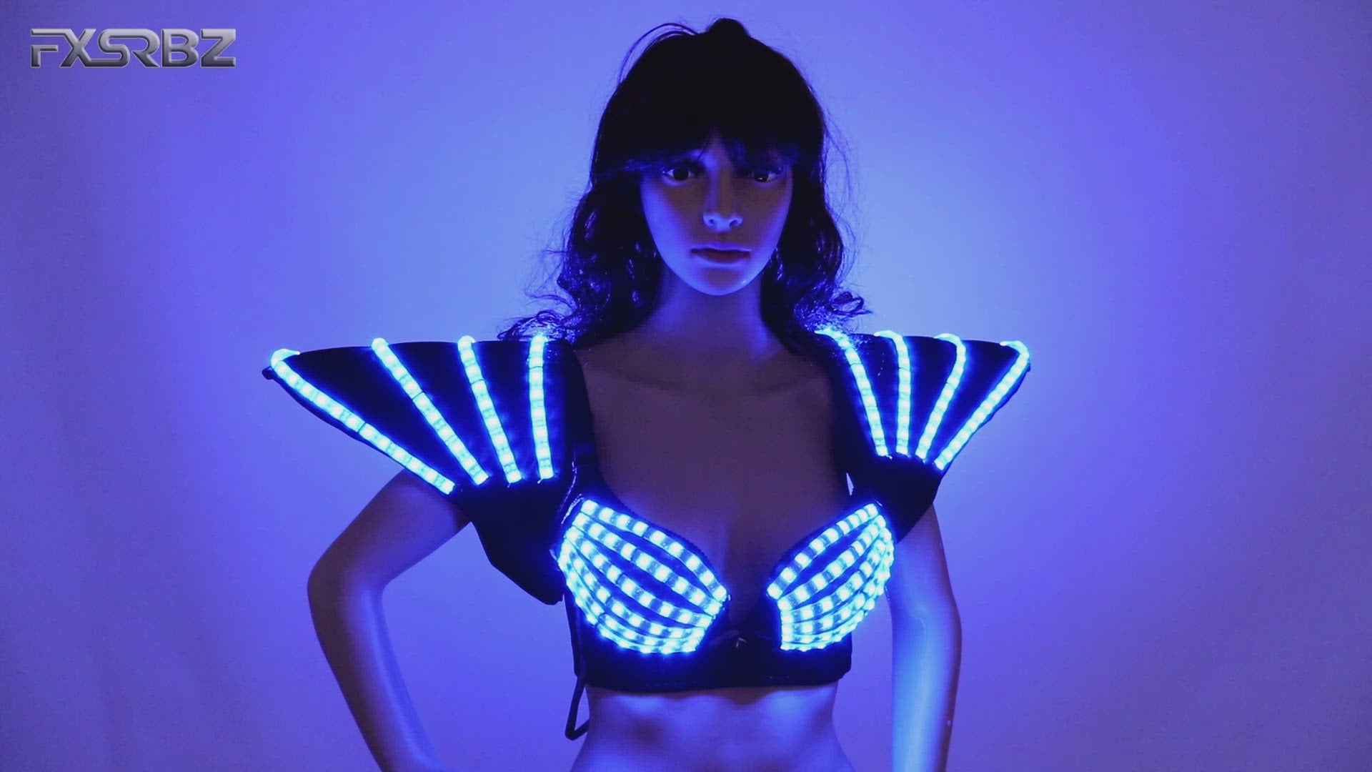 New LED Bra Colorful Shoulder Dance Light-up Costumes Suit Luminous Vest Ballroom Dancing DJ Disco Party Performances