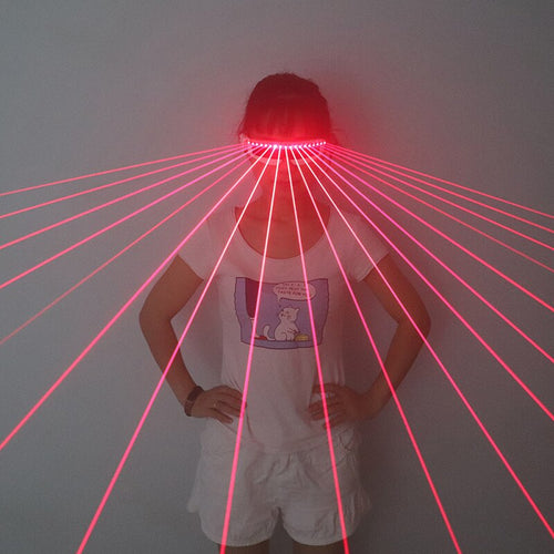 650nm Red Laser Glasses 18pcs Laser Flashing Gloves Luminous LED Glasses Shows Novelty Gifts Party Supplies