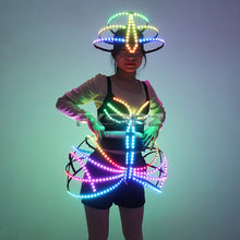 Load image into Gallery viewer, Pixel Smart LED Cage Costume Sexy Girl Light Up Ballet Dress Party Dancing Glowing Tutu Bra Lead Dancer Luminous Clothing Suits
