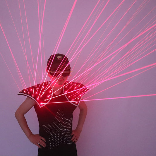 Red Laser Vest 650nm Laser Shoulder LED Luminous Waistcoat Bar Nightclub Disco Party Stage Show Glowing Costume