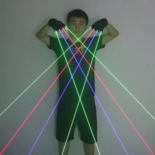 RGB Laser Gloves Red Green Blue Laser Beam Gloves Bar Nightclub DJ Luminous LED Glasses Gloves Party Fluorescent Props