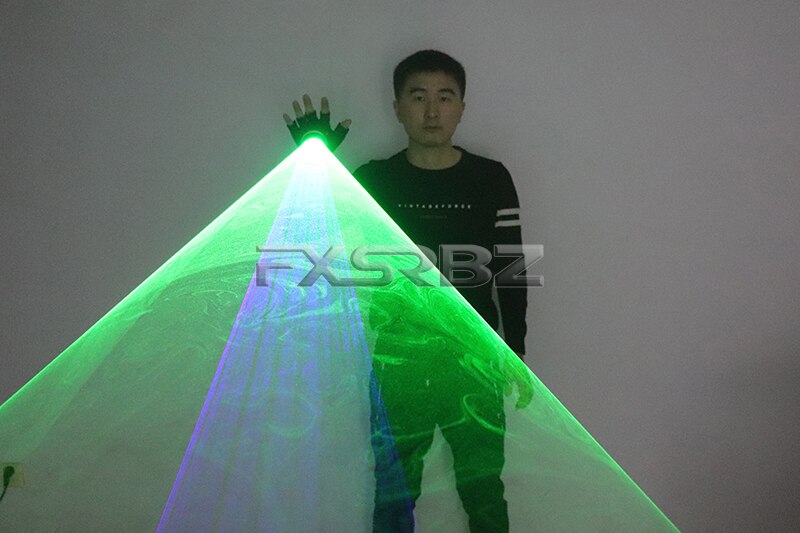 Blue Green Laser Gloves DJ Tunnel Effect Auto Rotating Vortex Laser Glove Multicolour LED Luminous Costumes Accessories