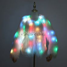 Load image into Gallery viewer, LED Coat Women Faux Fur Light Up Costumes Christmas Jacket Shiny Overcoat Winter Warm Party Club Outwear
