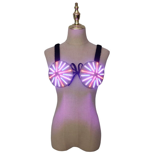 Sexy LED Bra Colorful Flash Diamond Bra DJ Singer Dance Light-up