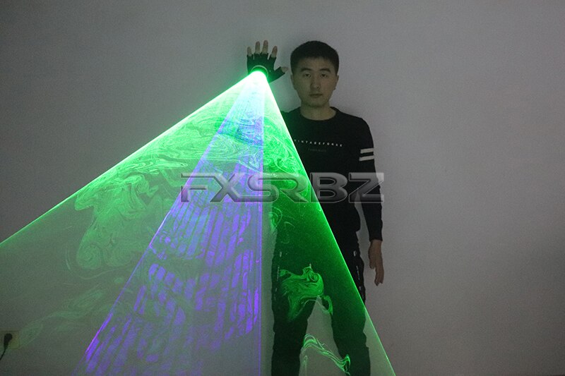 Blue Green Laser Gloves DJ Tunnel Effect Auto Rotating Vortex Laser Glove Multicolour LED Luminous Costumes Accessories