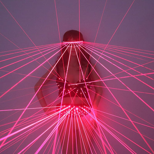 Red Laser Costume Sexy Girl Bra LED Glasses DJ Singer Bar Nightclub Performers Laser Suits
