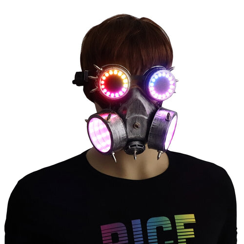 Pixel LED Glasses Mask Steam punk Goggles 366 Modes Tunnel Lights Mask Cosplay Bar Luminous Costume Accessories Rechargeable