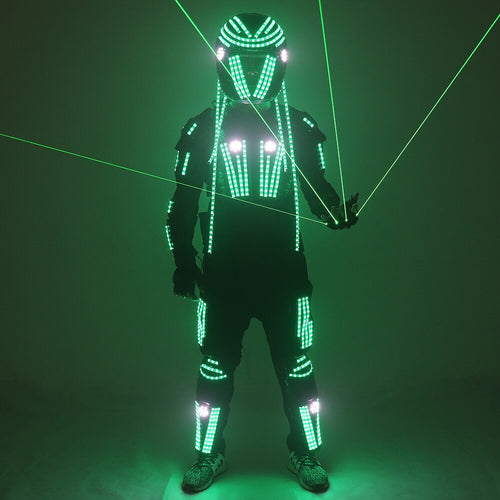 New LED Luminous Armor Clothing Glowing Costumes Christmas Halloween Light Up Jacket Dancing Performance LED Robot Suit