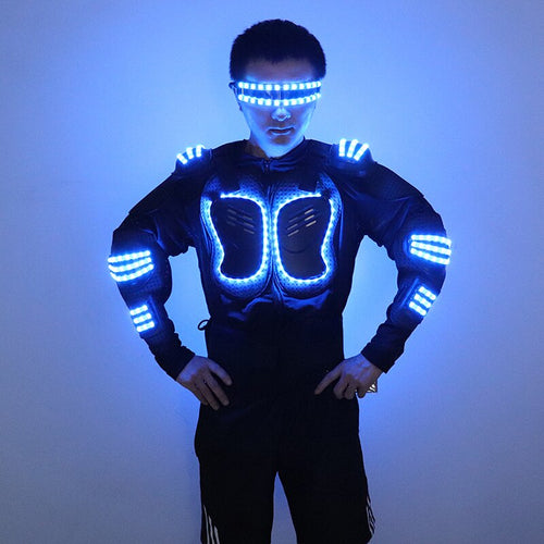 LED Armor Costume RGB Luminous Robot Suit LED Light Up Clothing Stage Performance Jackets Clothes