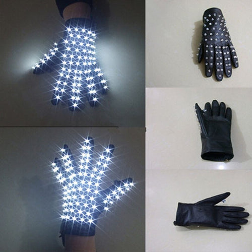 LED Gloves Luminous Magic Gloves DJ DS Party Event Supples Stage Performance Props Men Mechanical Dance Gloves