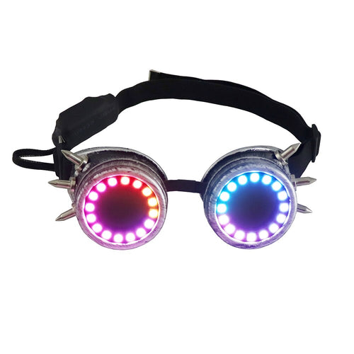 Pixel LED Glasses Rechargeable Rivet Glasses Kaleidoscope Lenses 366 Modes Colorful Lights Glowing Goggles